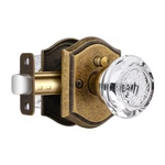 Glass Door Knobs Interior With Lock, Antique Brass Vintage Crystal.... Fixed Price $50.22.