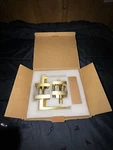 New Ehomeware Door Handle Set With Top Bolt Lock Bottom /brass Stain. Fixed Price $23.00.