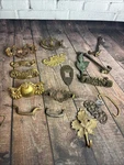 Antique Victorian Hardware Handles Hooks Key Plate Lot. Fixed Price $29.00.