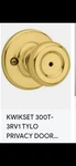 Kwikset 300T-3 Rcal Rvs V1 Tylo Privacy Door Polished Brass 93001-921. Fixed Price $10.00.