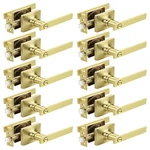Mengico 10 Pack Gold Privacy Lever Door Handle Interior Lock Heavy Duty Square. Fixed Price $182.54.