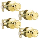 Gobekor 4 Pack Passage Door Knobs, Polished Brass Gold Closet, Hallway. Fixed Price $86.65.