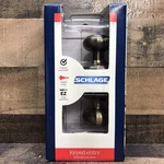 Schlage Keyed Entrance Georgian Knob Antique Brass F51AGEO609 Code: AO43386. Fixed Price $19.95.