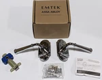 Emtek #8 Rosette Privacy Chrome Right Handed Merrimack Lever 8208MERHUS26. Fixed Price $100.00.