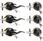 Knobwell 3 Pack Exterior Door Lock Set With Deadbolt Front Entry Lever L.... Fixed Price $157.43.