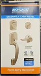 Schlage Greenwich Satin Nickel Single Cylinder Deadbolt Sacramento Lever Door. Fixed Price $99.78.