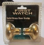 First Watch Brass Door Set (2 Knobs) Replacement #1130 New In Pkg. Fixed Price $12.50.