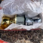 Lot Of 2 Schlage Privacy Locking Door Handle F10N Bel 605 Shiny Brass Silver. Fixed Price $49.00.