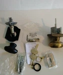 Baldwin 5239.050.ENTR Bethpage Knobs Keyed Entry Lockset Satin Brass & Black. Fixed Price $120.00.