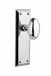 Nostalgic Warehouse New York Plate With Homestead Knob, Single Dummy, Chrome. Fixed Price $77.99.