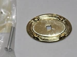 Lot Of 4: Baldwin 4619-030-BIN 2'' Polished Brass Edinburgh Oval Knob Backplate. Fixed Price $31.99.