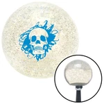 Blue Skull Mess Clear Metal Flake Knob W/ M16X1.5 Insert Shifter. Fixed Price $89.95.