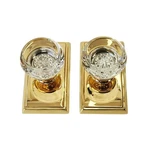 Emtek 8521GTUS3NL Georgetown Rosette Dummy Crystal Knob - Unlacquered Brass Read. Fixed Price $80.90.