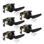 Knobwell 5 Pack Exterior Door Handles Front Leverset With Lock Key. Fixed Price $86.12.