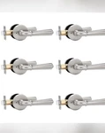 Orger 6 Pack Brushed Nickel Passage Door Lever Keyless Closet Handle, F3. Fixed Price $64.99.