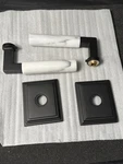 Emtek White Marble Lever Concealed Passage Wilshire Rosette Lstem 8261US19.MRWH. Fixed Price $100.00.