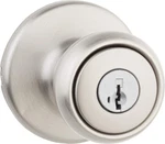Kwikset Tylo Entry Door Knob With Lock And Key, Secure Keyed Satin Nickel. Fixed Price $33.86.