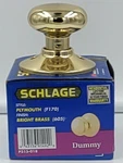 Schlage Polished Bright Brass Single Dummy Trim F170 Ply 605 Doorknob. Fixed Price $6.40.