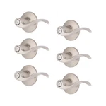 Brinks 6-PACK Satin Nickel Transitional Privacy Locking Wave Door Handle. Fixed Price $168.77.