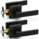 Hasmikit 2 Pack Matte Black Privacy Door Handles Reversible Levers Interior Lock. Fixed Price $66.42.