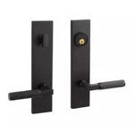 Signature Hardware Satcher Brass Entrance Door Set, Satin Black, Right Hand. Fixed Price $198.50.