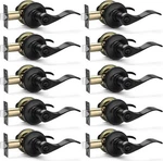 Hasmikit 10 Matte Black Door Handles Privacy Pack, Finish. Fixed Price $127.70.