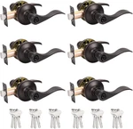 6 Pack Oil Rubbed Bronze Door Handles With Keyed Alike Locksets. Fixed Price $154.99.
