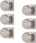 6-PACK Satin Nickel Modern Privacy Locking Square Door Knobs For Bath/bedroom. Fixed Price $168.99.
