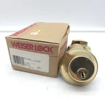 Weiser Deadbolt Brass Keyed Entry Lockset Nos Open Box Complete NDC9470. Fixed Price $19.99.