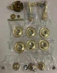 Baldwin 5041 Polished Gold Door Lever W/ Round Rosettes Reversible Screws. Fixed Price $135.00.