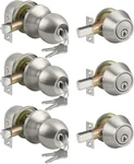 3 Pack Keyed Alike Exterior Door Knobs And Single Cylinder Deadbolts Combo Set,. Fixed Price $61.49.