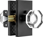 Clear Glass Crystal Door Knobs Interior With Lock Octagon Matte Black Privacy. Fixed Price $25.10.