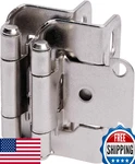 Decobasics 50 Pack 1/2" Overlay Brushed Nickel Cabinet Hinges For Doors. Fixed Price $63.43.