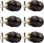 6 Pack -passage Hall/closet Door Knob Handles Interior Keyless Locksets Oil Rubb. Fixed Price $53.99.