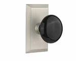Nostalgic Warehouse Studio Plate With Black Porcelain Knob, Privacy - 2.75", Sat. Fixed Price $150.78.