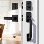 Handleset Heavy Duty Door & Deadbolt Lock Black With Single Cylinder. Fixed Price $56.99.