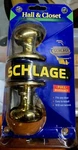 Schlage F10 V 605 Plymouth Door Knob Hall & Closet Passage Lock Bright Brass. Fixed Price $20.99.