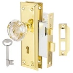 Crystal Glass Door Knobs Interior, Vintage Mortise Lock Set With Skeleton Key.... Fixed Price $49.50.