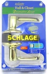 Schlage Bright Brass Hall/closet Door Lever Passage Left Hand F10 Fla 605.. Fixed Price $19.99.
