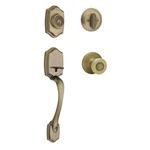 Kwikset Belleview Antique Brass Single Cylinder Handleset Tylo Knob Smartkey. Fixed Price $49.99.
