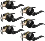 Knobwell 6 Pack Privacy Door Handles Matte Black Knobs, Interior. Fixed Price $123.82.