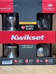Kwikset Signatures Cameron Satin Nickel Smartkey Deadbolt Door Knob Combo Pack. Fixed Price $47.99.