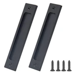 Rectangular Recessed Finger Pull 2 Pcs Black Aluminum Flush Handle. Fixed Price $25.39.