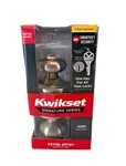 Kwikset Juno Round Keyed Entry Door Knob W/ Smartkey Satin Nickel 97402-736. Fixed Price $24.99.