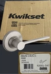 Kwikset Microban #92001-547 Satin Nickel Passage Ladera Door Handle, New. Fixed Price $12.99.