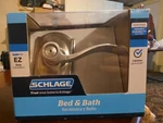 Schlage F40 Acc 619 Privacy Bed/bath Door Handle Camelot Satin Nickel. Fixed Price $24.99.