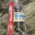 Kwikset Cove Satin Nickel Privacy Door Knob With Lock. Fixed Price $12.74.