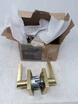 Schlage F10LAT608COL Latitude Passage Door Lever With Collins Trim, Satin Brass. Fixed Price $33.30.