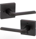 Kwikset Lisbon Interior Privacy Door Handle With Lock Venetian Bronze 97300-915. Fixed Price $25.95.