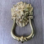 Solid Brass Lions Head Door Knocker New Out Of The Box W/ Hardware 9 6. Fixed Price $88.95.